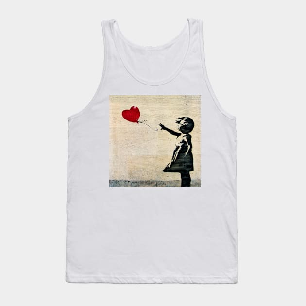 Banksy's Girl with a Red Balloon Tank Top by Ludwig Wagner